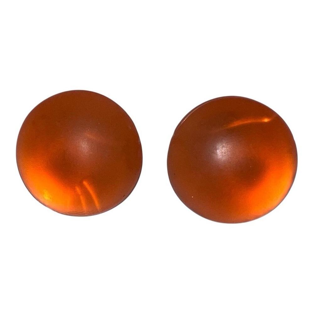 Orange cat eye Clip-On earrings.